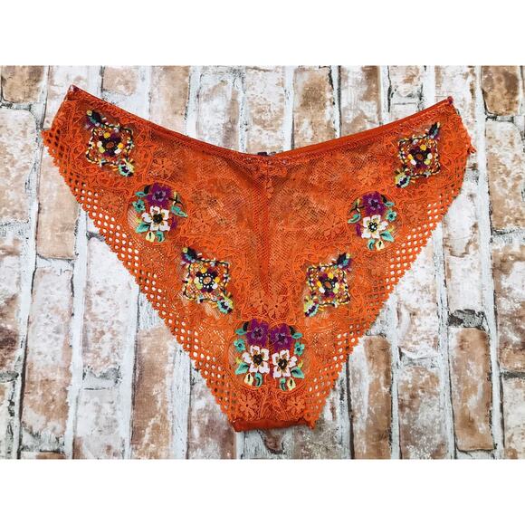 Savage X FENTY DOLLED UP LACE CHEEKY PANTY MULTICOLOR FLORAL LARGE - Picture 1 of 5